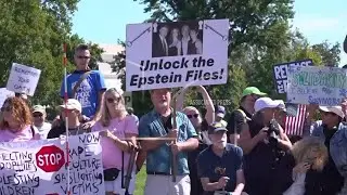 Survivors of Jeffrey Epstein&rsquo;s sex trafficking rally in front of the Capitol