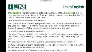 The Skier + regular verbs Audio