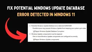 Fix Potential Windows Update Database Error Detected in Windows 11