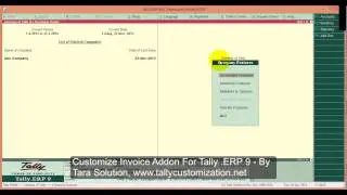 Customize invoice For Tally .ERP 9