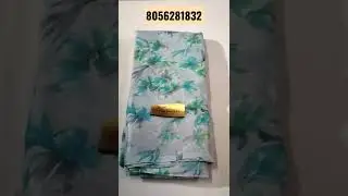🌷Linen saree with satin & silver zari Border🌷 with contrast Blouse 🌷3.6.2022