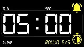 ⏰ INTERVAL [5x3] Timer 5 Minutes WORK / 3 Minutes REST ((BEEP)) 🔔 - Countdown with Alarm