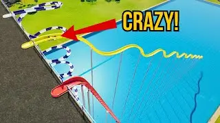 Straight vs Wavy Stairs vs Spiral Water Slide - Planet Coaster 2