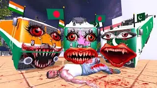 Indian Train Pakistan Bangladesh Train Play hide and kill Indian Bikes Driving 3d