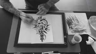 Tattoo Flash Painting - by Sascha Friederich