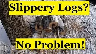 Log dolly strap for slippery logs