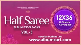 12x36 Half Saree Vol5 | Album Designs | PSD | Album Backgrounds | Album Layout | Karizma Backgrounds