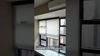 TDBU Motorized Roller Shades, just for your big living room glass window!#windowcoverings
