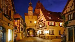 Rothenburg ob  der  Tauber  zur blauen Stunde