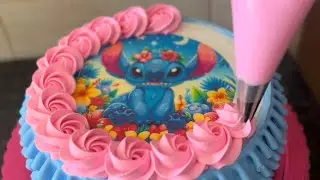 CONFEITANDO BOLO STITCH - DECORAÇÃO COM O BICO BABADINHO 070