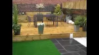 Black limestone patio Sheffield Landscaper