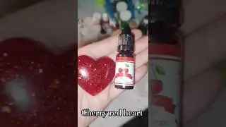 Cherry red liquid pigment dye & holographic chunky glitter with epoxy resin #heart #red #redheart