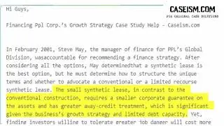 Financing Ppl Corp.&rsquo;s Growth Strategy Case Study Help - Caseism.com