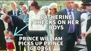 PRINCE GEORGE CARRY ME PA! GESTURED PA CARRY ME❤#PRINCEOFWALES WILLIAM. CATHERINE CHECKS ON HER BOYS