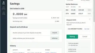 Locking DAI into savings on Oasis.app in the MakerDAO Platform.