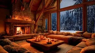 Crackling Fireplace and Calm Piano Ambience | Calm Background for Work & Study | Calming