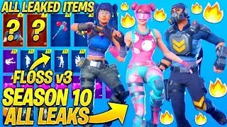 *NEW* All Leaked Fortnite Season 10 Skins & Emotes..! *Floss v3* (Windmill Floss, Jaywalk)
