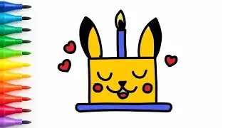 How to draw a Pikachu Cake ⚡️ Cute & Easy Pok&eacute;mon Art for Kids