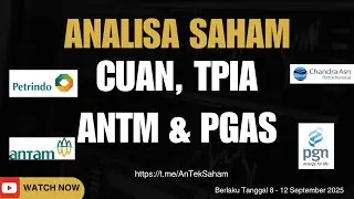 Analisa Saham CUAN, TPIA, ANTM DAN PGAS Untuk Tanggal 8 - 12 September 2025 @AnTekSaham