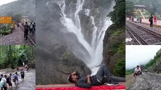 Dudhsargar waterfall 🤩 | Castle Rock 🚂 to kulem Railway stations 🚂 | goa Monsoon 🌧️☔ #lifeoframsong 