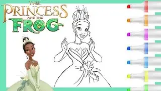 Coloring DISNEY PRINCESS TIANA - THE PRINCESS & THE FROG Coloring Page