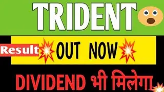 Trident Q2 Result Dhamaka/ 0.36% Dividend bhi diya😀/ Complete Analysis.