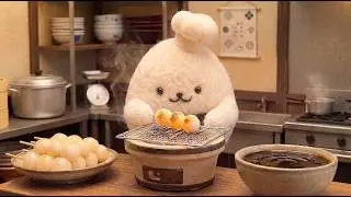 【ASMR】 🍡 Grilled Mitarashi Dango | Sweet & Sticky Japanese Dessert 🤤✨ | Little Chef Mochi