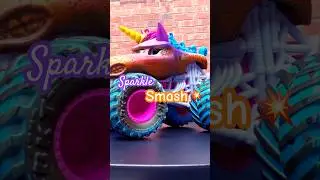 Sparkle Smash UNLEASHED! 🦄 This Unicorn Truck Means Business! #monstertruck #monsterjam
