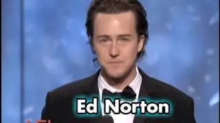 Эдвард Нортон приветствует Роберта Де Ниро на церемонии вручения премии AFI Life Achievement Award