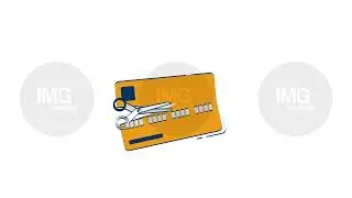 Cutting credit card 2D object doodle animation