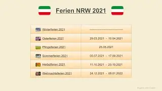 Ferien NRW 2021