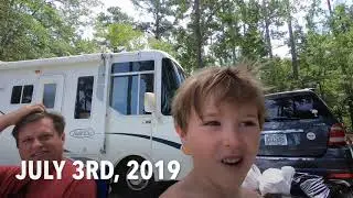 Liam came out of the pool, and into the lake!