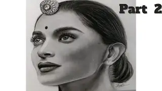 Deepika Face Potrait Part 2 | How to draw portrait | Shading | Blending | Tutorial for beginners