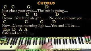 Safe and Sound (Taylor Swift) Piano Cover Lesson in Em with Chords/Lyrics
