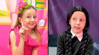 Nastya dan Rabu memainkan tantangan lucu - Kompilasi video untuk anak-anak