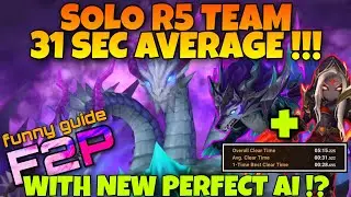 NEW AI‼️31 SECONDS AVERAGE SOLO R5 TEAM‼️ SUMMONERS WAR