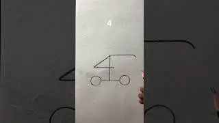 How to draw a car with number 4