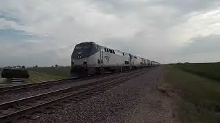 AMTK 33 Leads a Very Late Eastbound California Zephyr with Brand New AMTK 336 and 335(ALC-42)