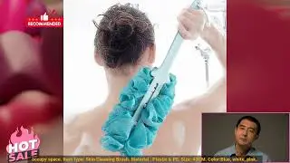 3256804829922189 New Body Bath Shower Scrubber Brushes Long Handle Hanging Soft Mesh Ba