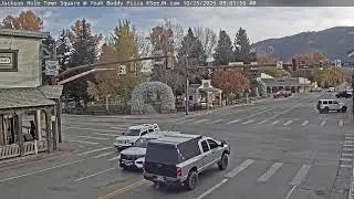 SeeJH.ai: Sunrise Timelapse at Jackson Hole Broadway Town Square - October 25, 2025