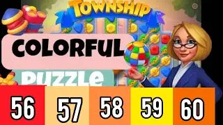 Township Colorful puzzle Levels 56, 57,58,59,60 #Township #letsplaytownship