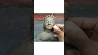 Adiyogi shiva making with clay | lord shiva | #shorts #shiv #clayart