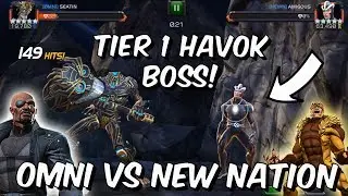 Omni VS New Nation Tier 1 Alliance War - Havok Boss One Shot - Marvel Contest of Champions