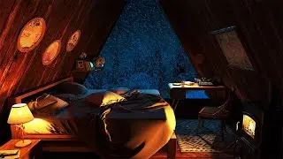 Relaxing Blizzard and Snowstorm Sounds w/ Fireplace for Sleep, Relaxation