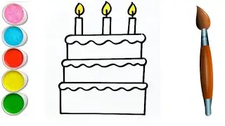 Cake for kids | How to draw cake for beginners | Coloring & Painting | Toddler | Kids video #cake