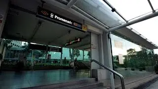 Singapore morning MRT ride from Bugis to Promenade train station