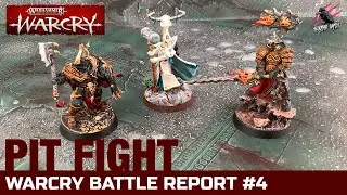 WARCRY BATTLE REPORT #4 - PIT FIGHT - Scions of the Flame, Lumineth, Slaves to Darkness - Warhammer
