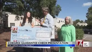 3-Degree September charity 'The Green Chair Project' presented with check