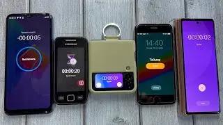 The Alarm Clock Rings in turn, then Simultaneously TECNO Vs Samsung Z Flip3 & IPhone & S2 / Z Fold2