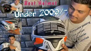 Moto vlogger Helmet under 2000 / Vega Bolt Rapid / Removable padding, chin curtain , Dot certified.